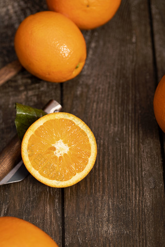木桌上的水果<strong>橙子</strong>背景