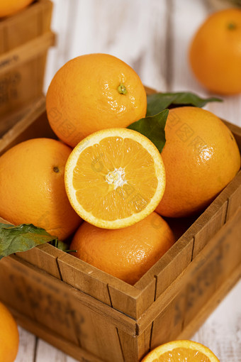 橙子水果亮调背景图片