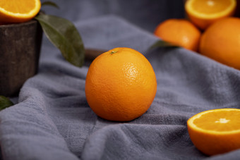 水果橙子粗麻布背景素材