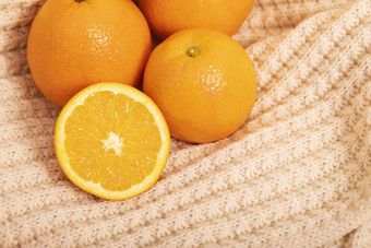 冬季水果橙子暖色调图片