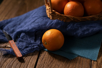 水果橙子暗调光影素材