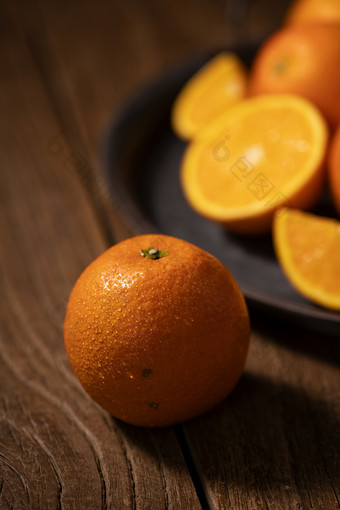 血橙甜橙一颗橙子特写图片