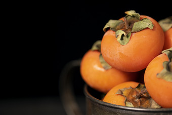 脆柿子水果创意秋天来了