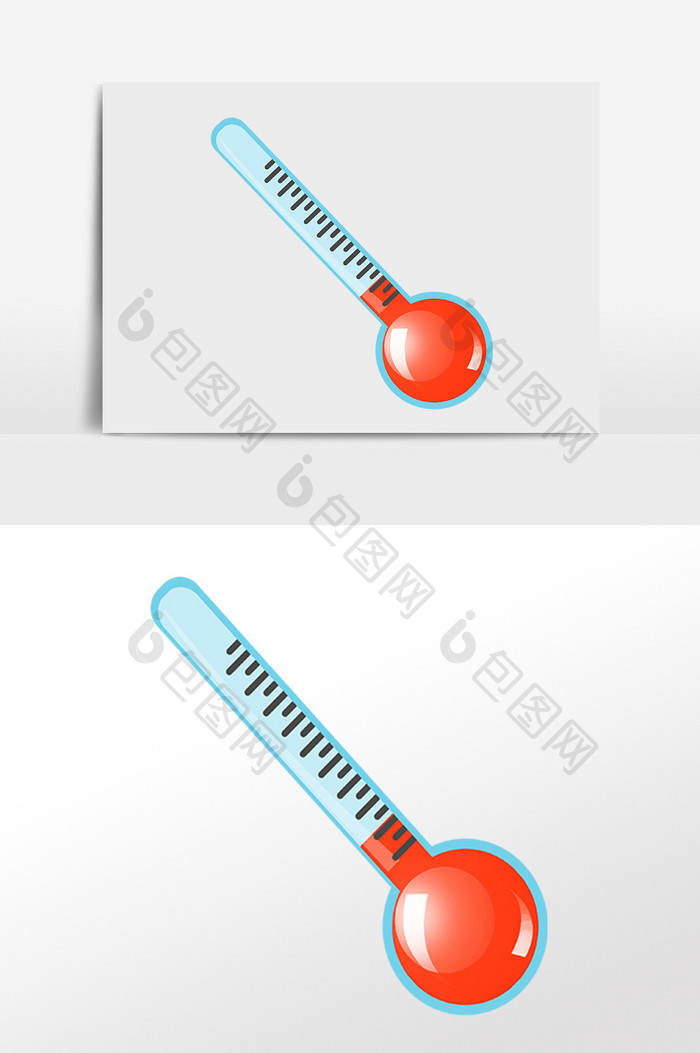 手绘公共医疗仪器体温计插画