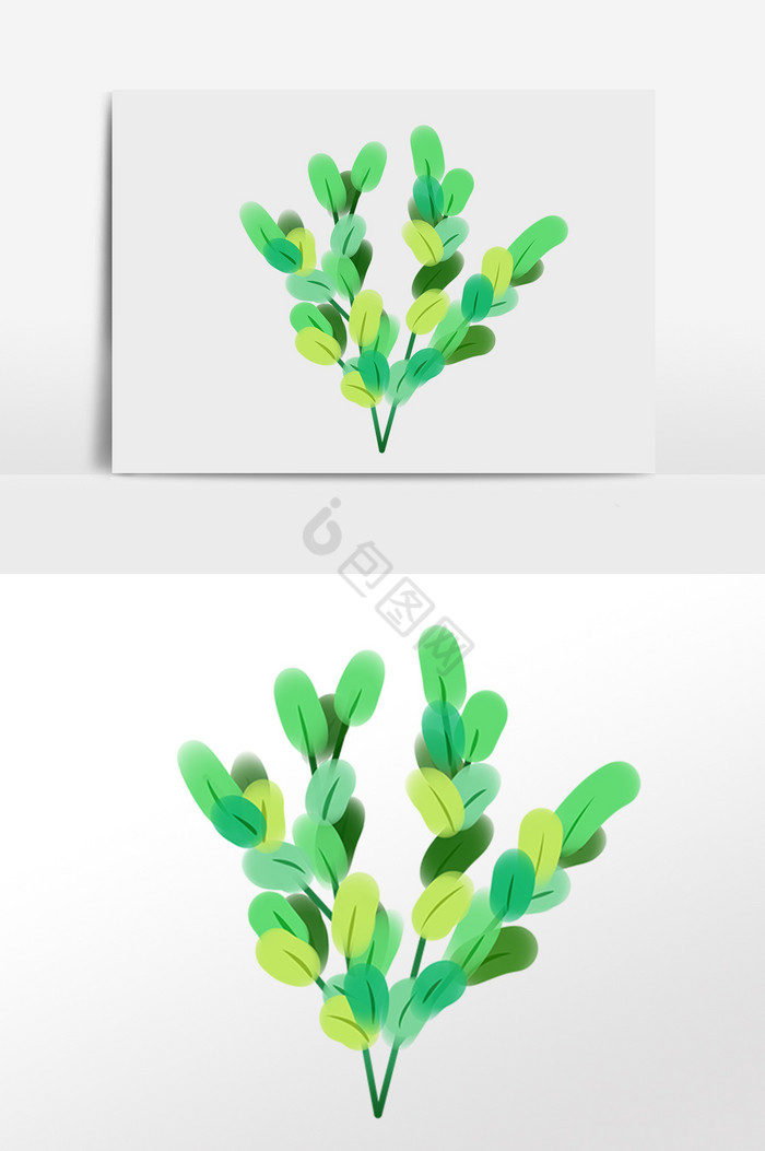 春天植物小叶子树插画图片