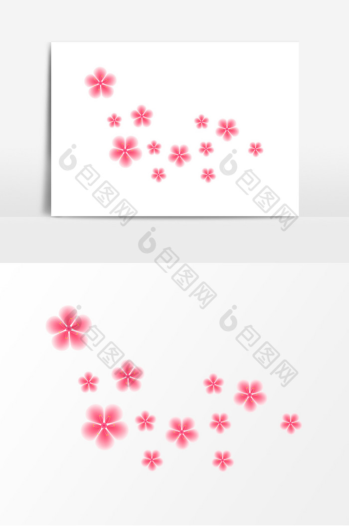 手绘粉色樱花底纹素材