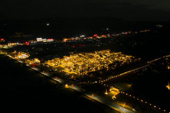 航拍<strong>草原</strong>夜景素材