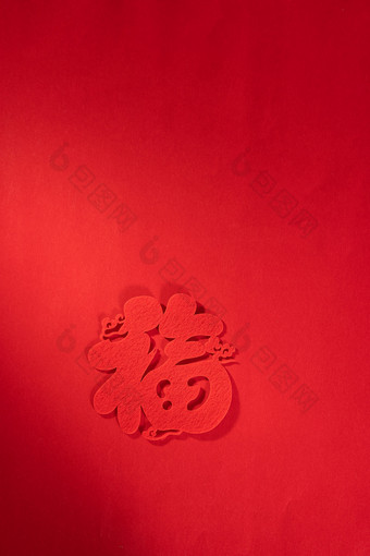 红色福字光影创意新年海报