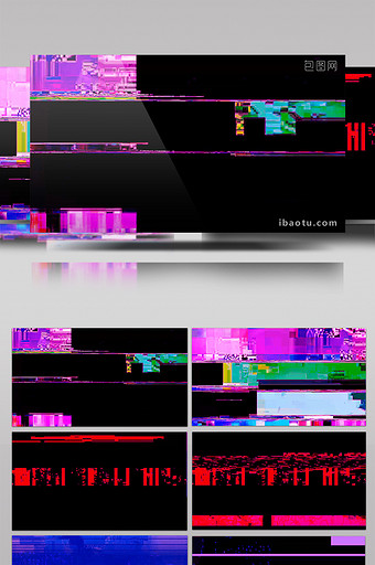 5组故障信号干扰闪烁扰乱特效视频素材图片