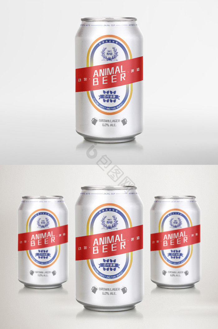 欧式动物啤酒易拉罐包装图片