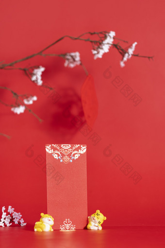 红包创意<strong>春节</strong>中式风格红色背景