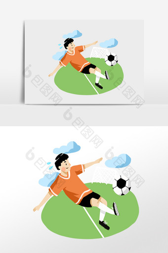手绘体育运动健身足球插画图片