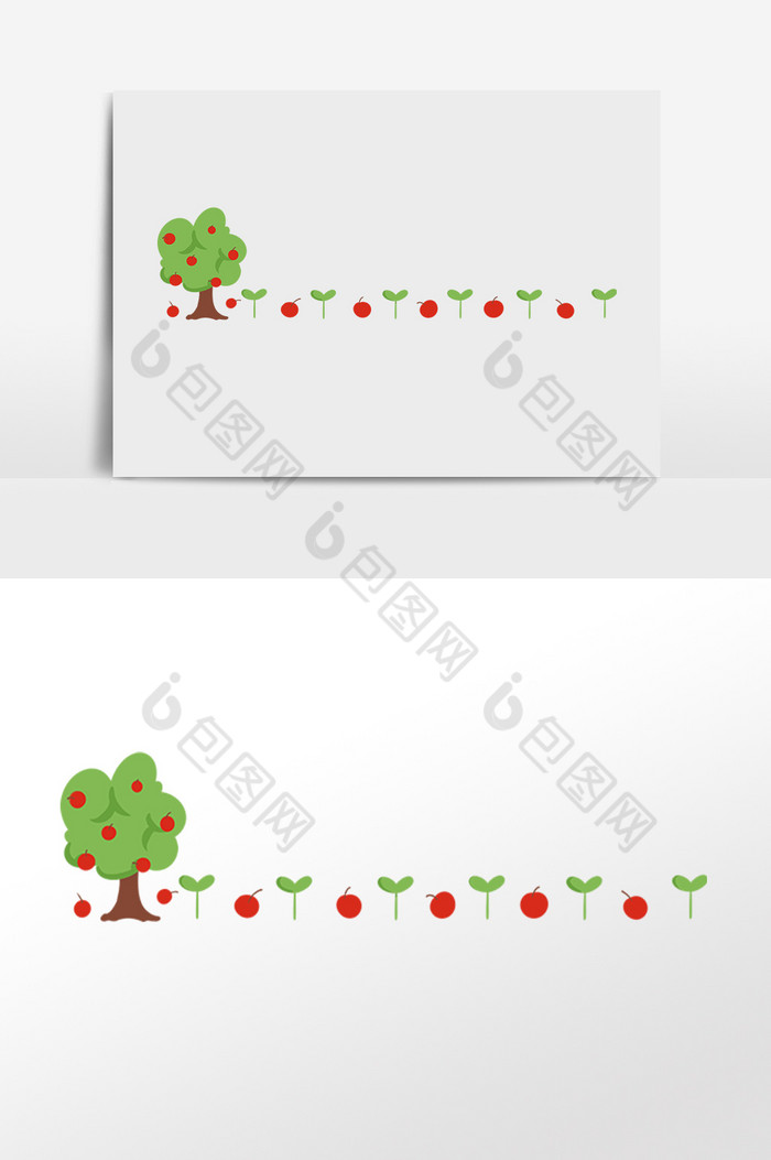 果树苹果分割线插画图片图片