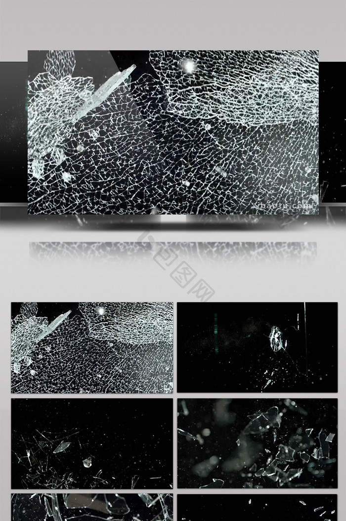 7款玻璃破碎爆破特效元素素材视频