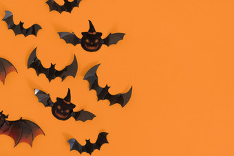蝙蝠创意恐怖搞怪主题万圣节橙色