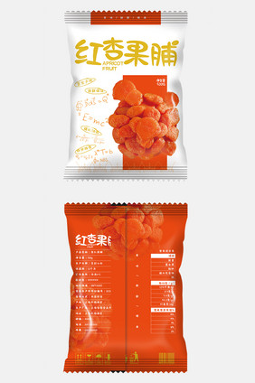 简约插画趣味线条红杏果脯食品包装设计