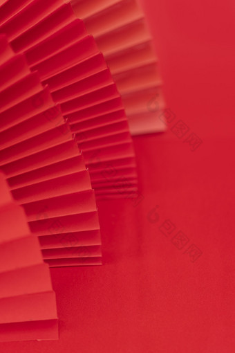红色折扇创意中式风格红色背景
