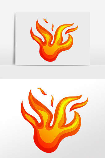 手绘燃烧的火焰火苗插画图片