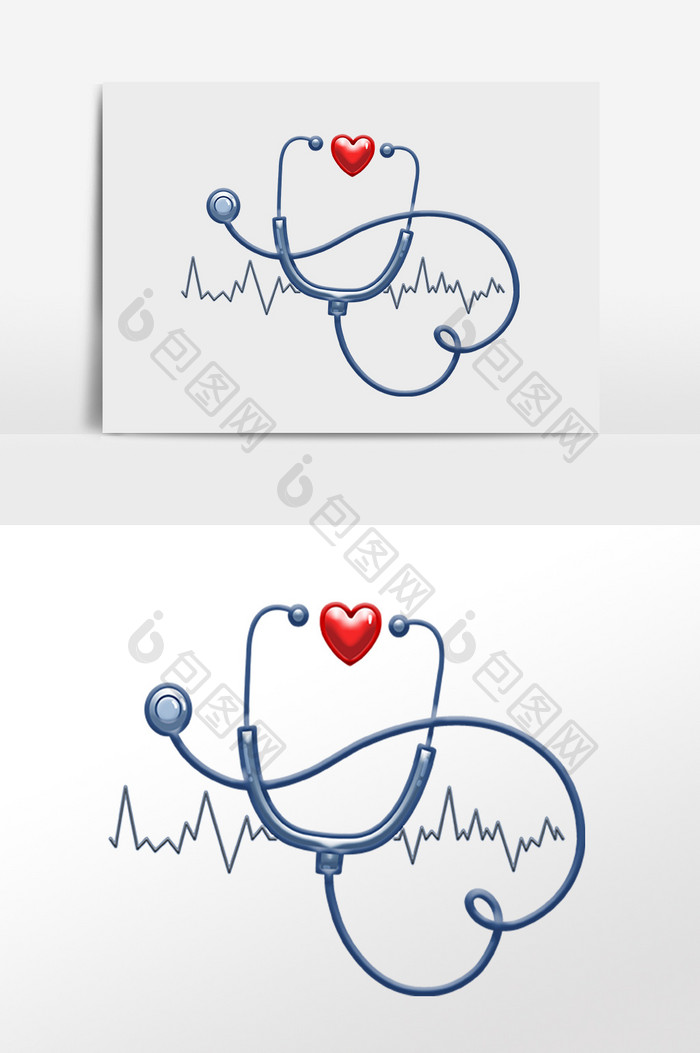 公共医疗仪器听诊器插画