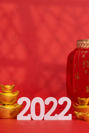 2022新年创意红色背景