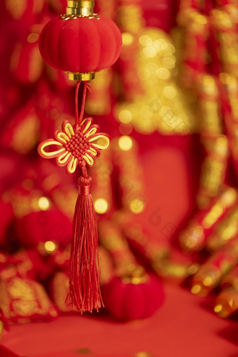 中国结新年氛围红色场景