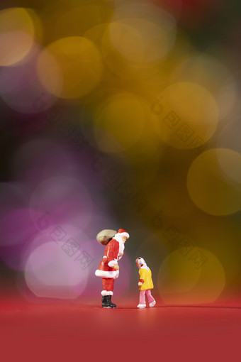 圣诞老人与孩子圣诞节星光背景