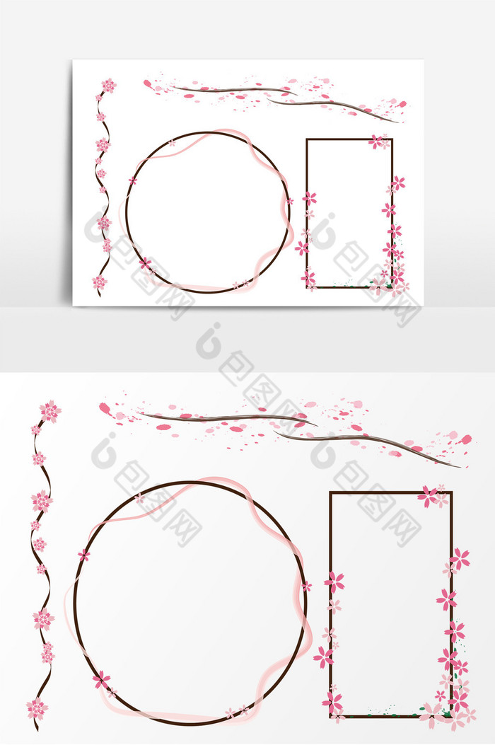 樱花季樱花ai装饰边框图片图片