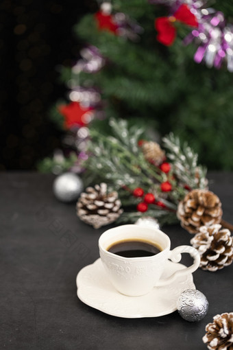 一杯咖啡<strong>圣诞</strong>节工业风图片