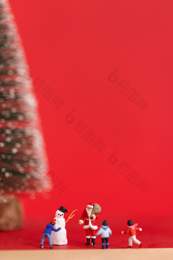 <strong>圣诞</strong>节微缩创意红色背景