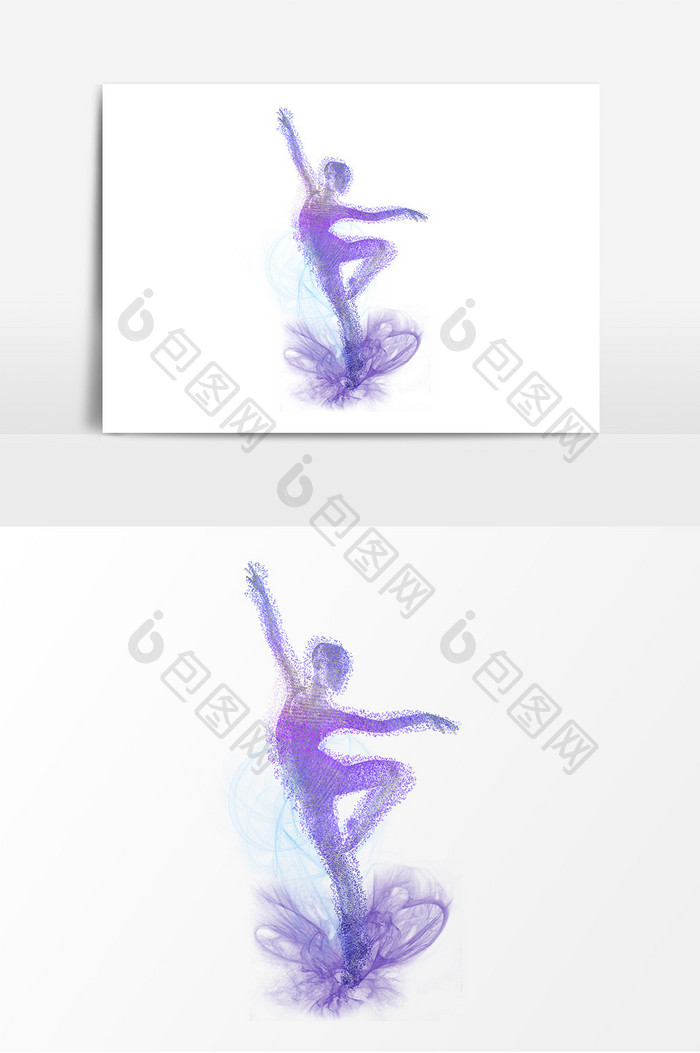舞蹈者紫色圆点元素
