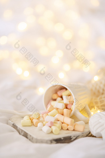 棉花糖创意圣诞节温暖星光背景