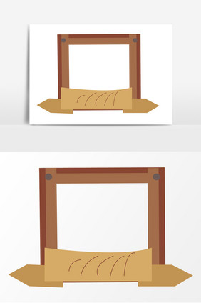 手绘木质边框元素