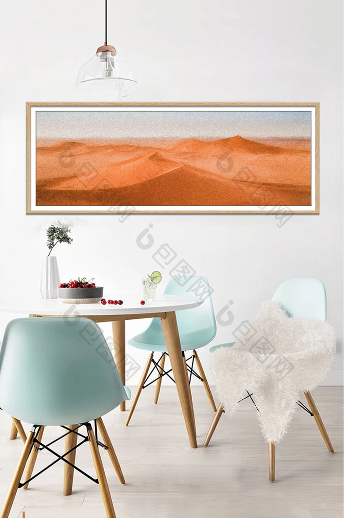 沙漠景观艺术油画肌理图形装饰画