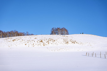 冬季户外草原雪景