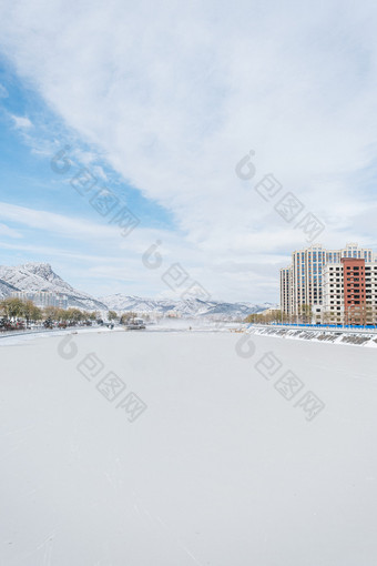 冬季北方城镇雪后景色