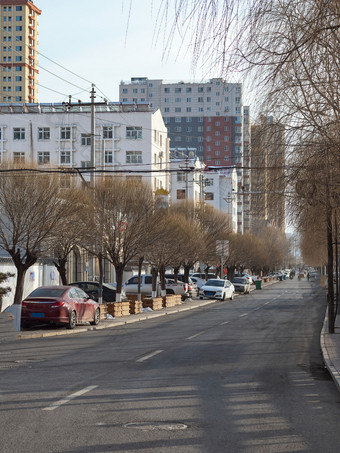 冬季光影下<strong>的</strong>河道小路