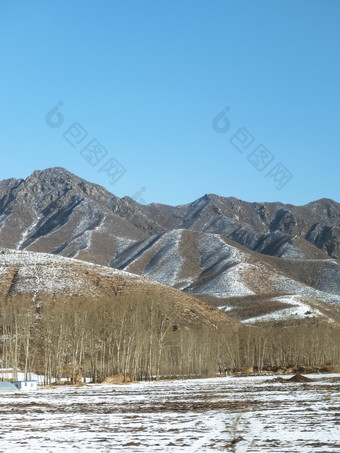 冬天雪后的山地图片