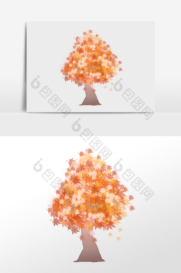 橘色树木插画图片图片