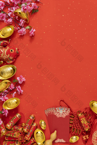 春节祝福红色素材图片