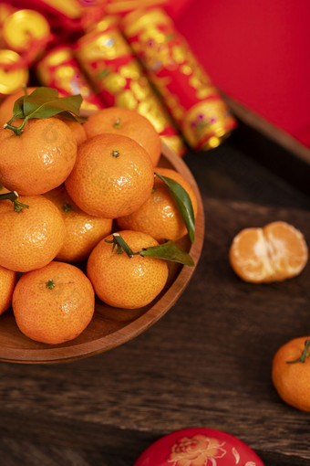 橘子创意新年喜庆红火图片