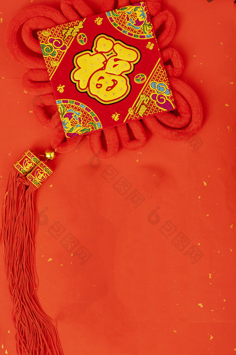 <strong>中国结</strong>留白红色新年背景