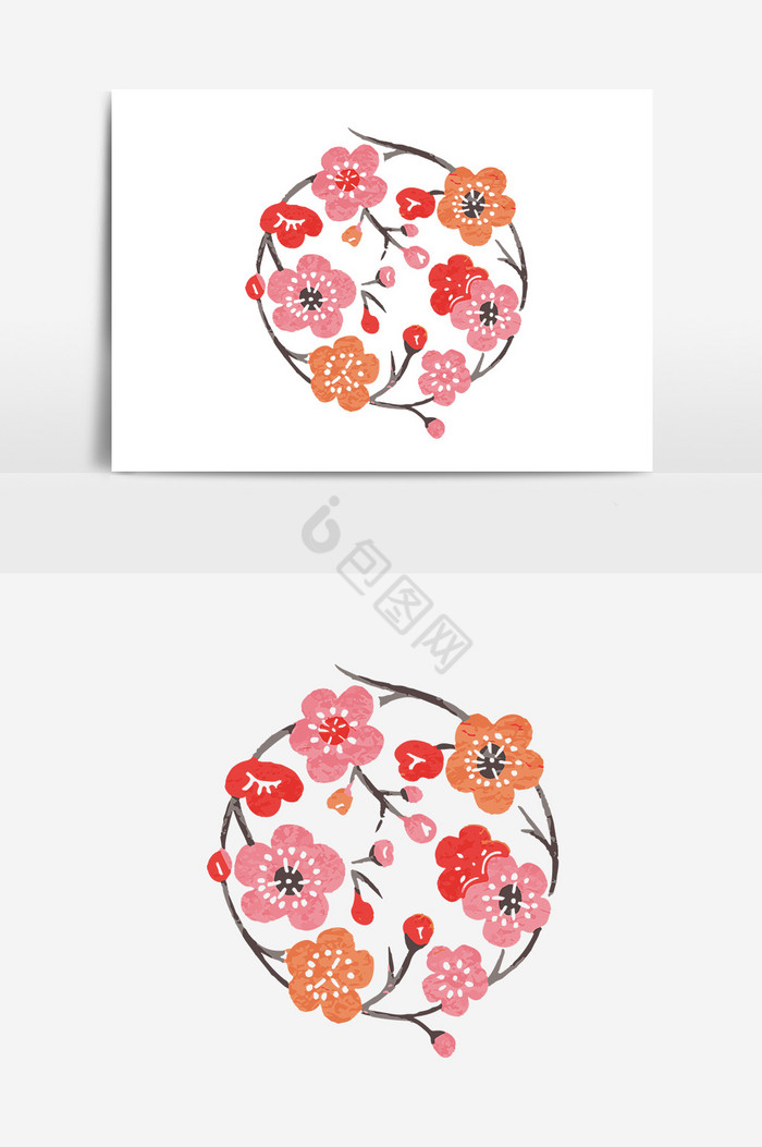 春季樱花季樱花组合边框底纹图片