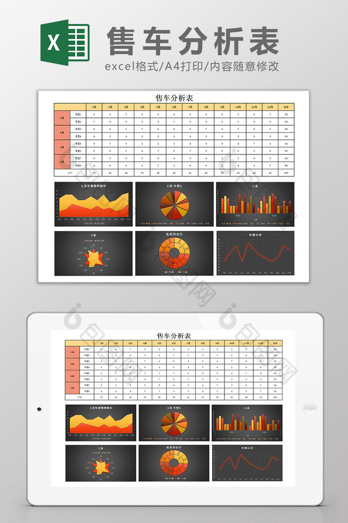 售车分析表excel模板