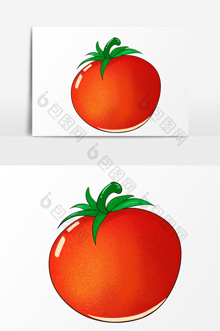 西红柿蔬菜手绘装饰元素