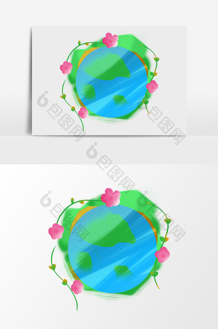 花与地球地球日小图片图片