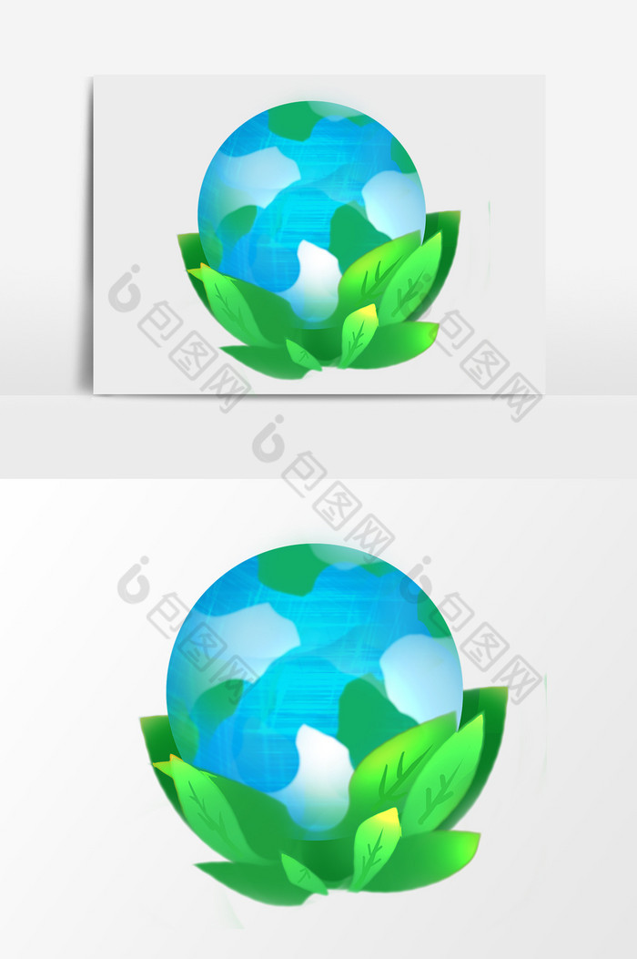 绿叶与地球地球日小图片图片