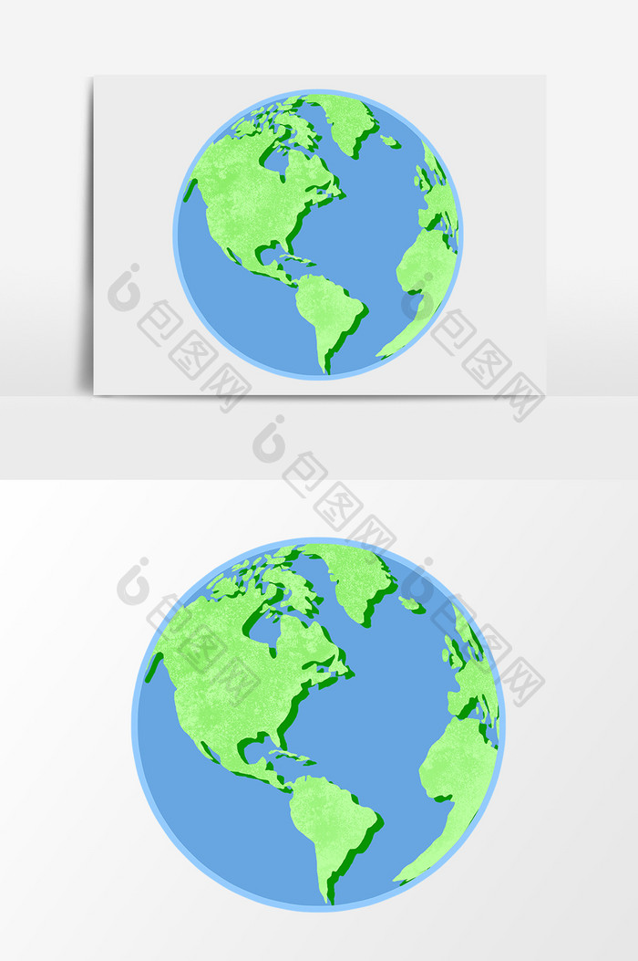 手绘卡通小清新绿色地球地球日小元素