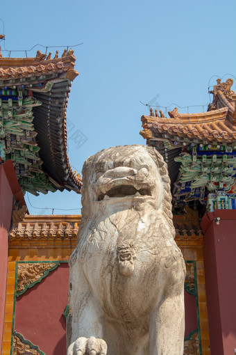 中国古代建筑的栩栩如生石狮子