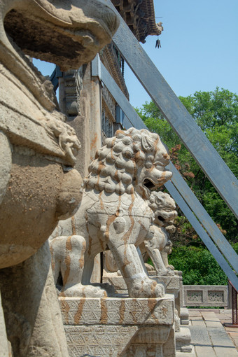 中国古代建筑的栩栩如生石狮子