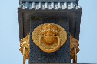 中式建筑狮头拉环